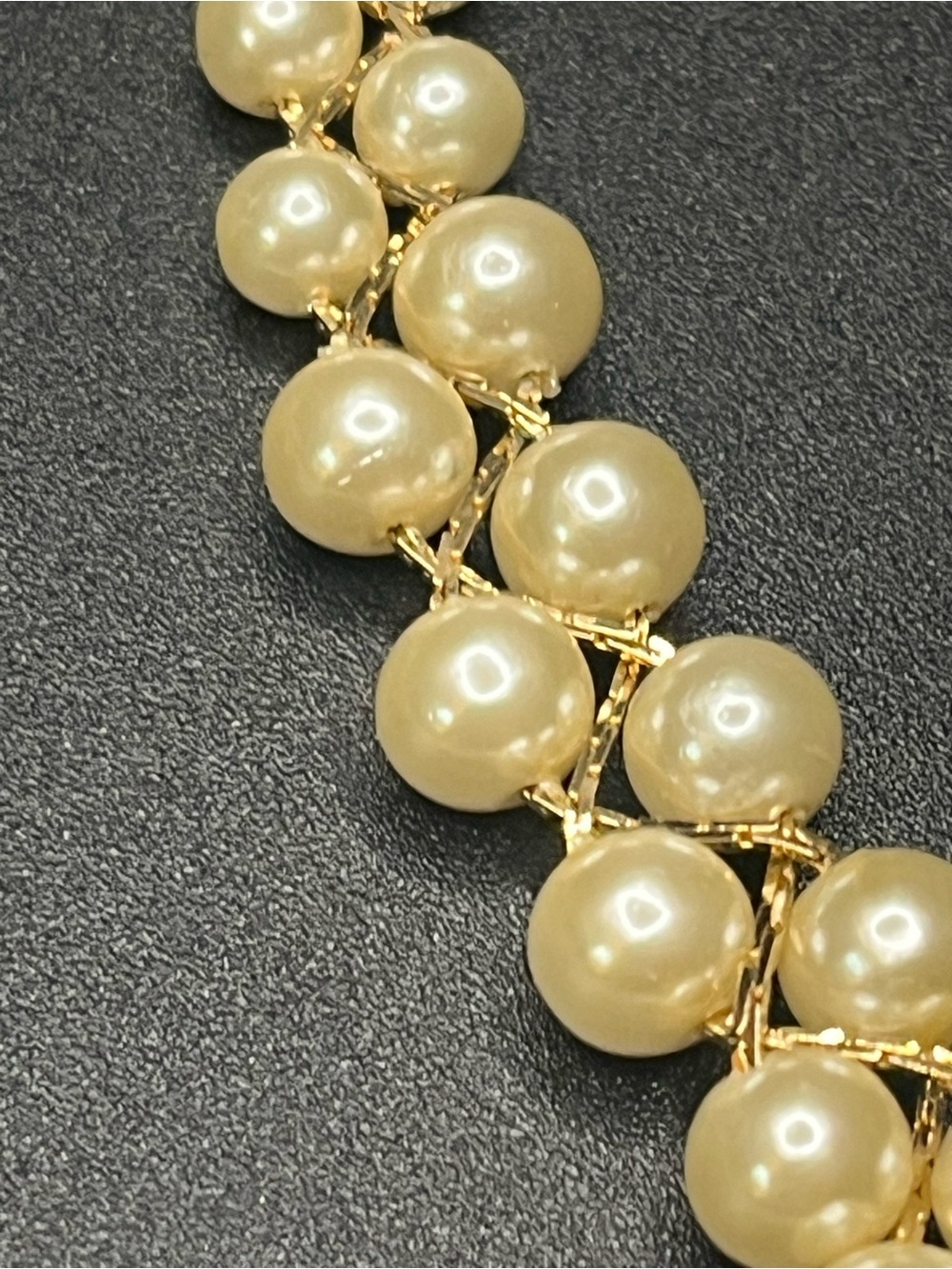 Vintage Napier Faux Pearl Woven Statement Necklace. - Picture 6 of 9